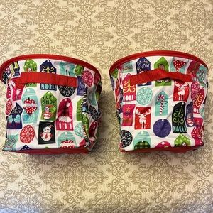 Two Matching Thirty-one Utility Bins, Holiday Print